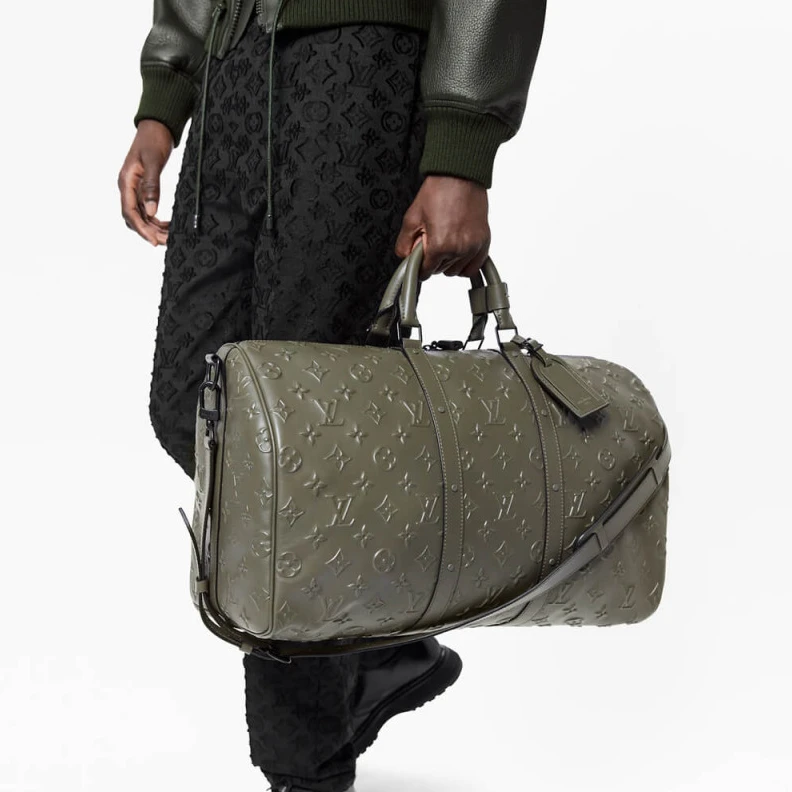 Mythick.ru 50 x 29 x Louis Vuitton Monogram Seal Keepall Bandoulière 50 Green