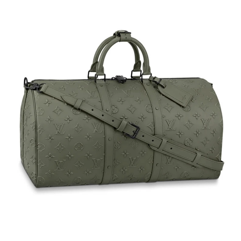 50 x 29 x Louis Vuitton Monogram Seal Keepall Bandoulière 50 Green