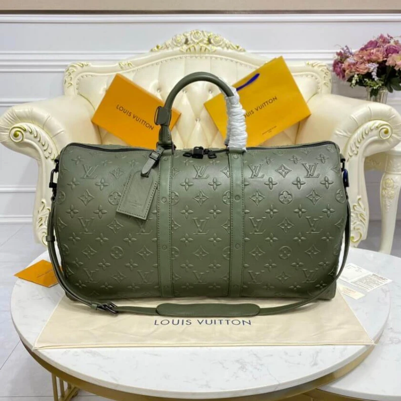 Mythick.ru 50 x 29 x Louis Vuitton Monogram Seal Keepall Bandoulière 50 Green