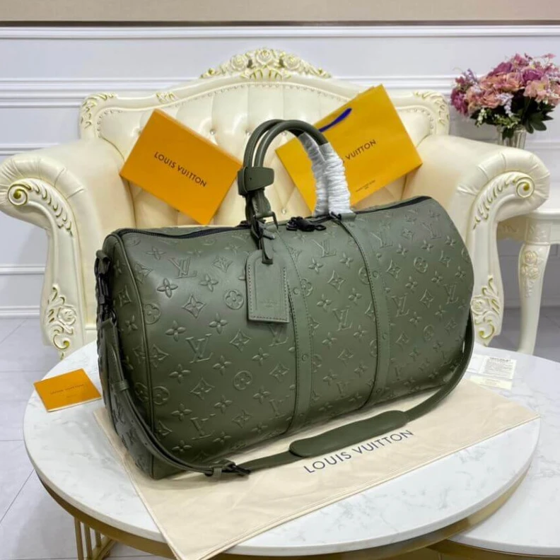 Mythick.ru 50 x 29 x Louis Vuitton Monogram Seal Keepall Bandoulière 50 Green
