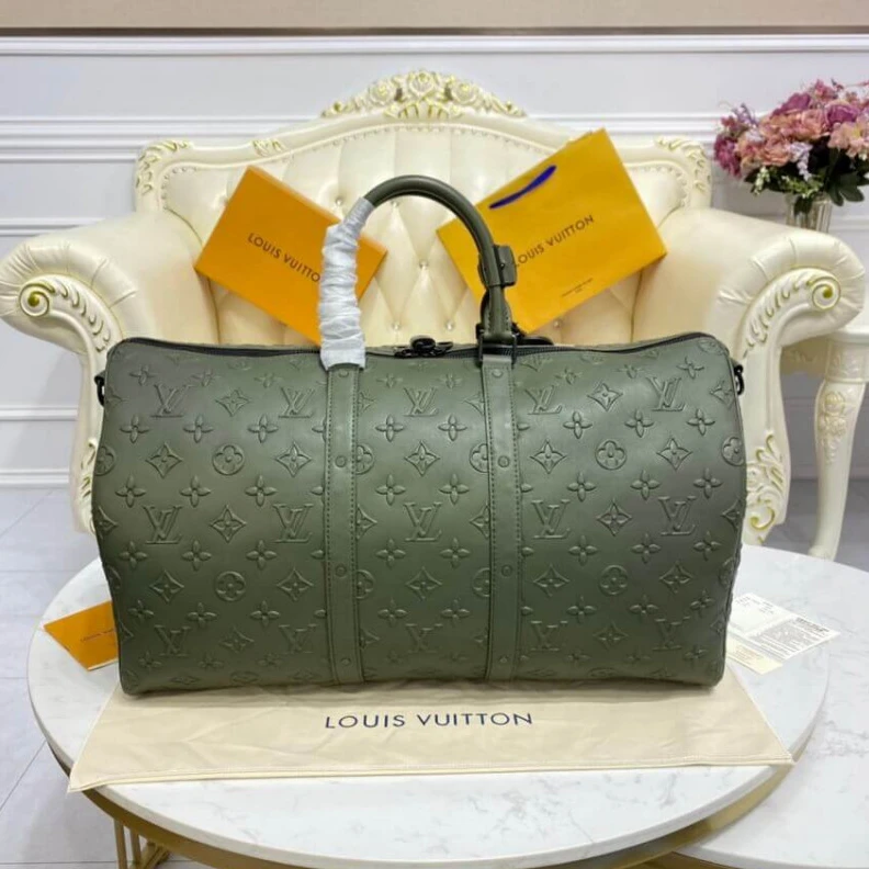 Mythick.ru 50 x 29 x Louis Vuitton Monogram Seal Keepall Bandoulière 50 Green