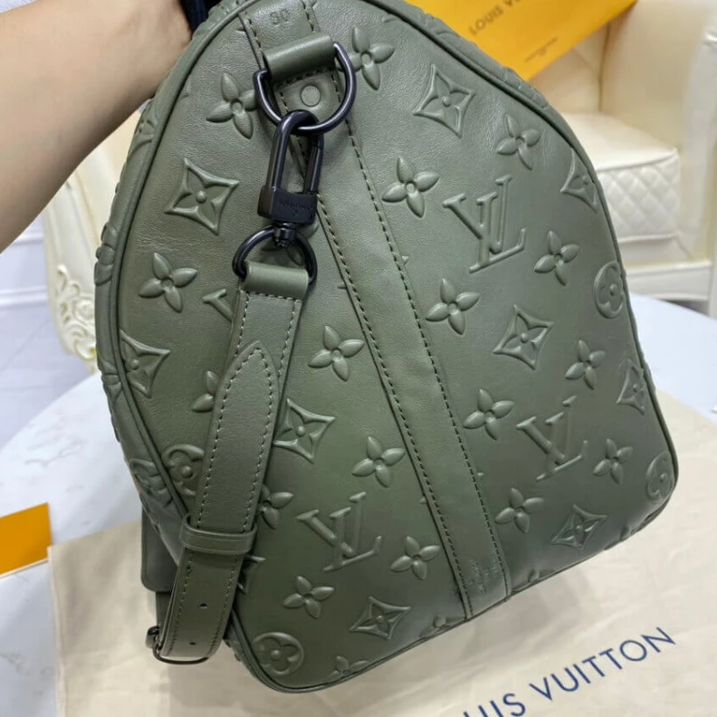 Mythick.ru 50 x 29 x Louis Vuitton Monogram Seal Keepall Bandoulière 50 Green