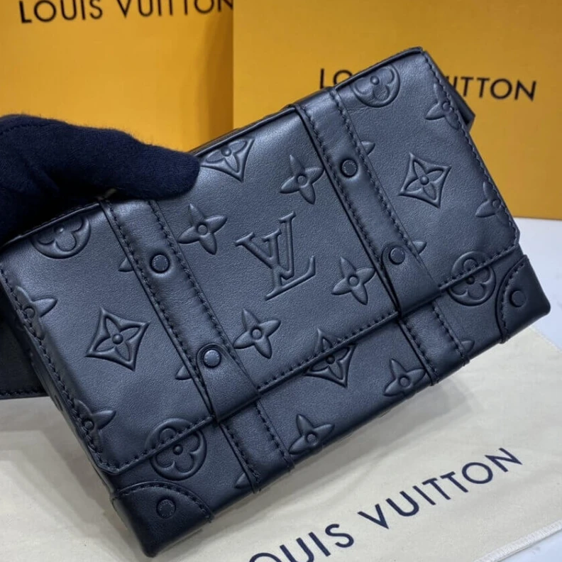 Mythick ru Inside fl Louis Vuitton Monogram Seal Trunk Slingbag Black