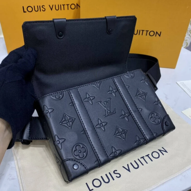 Mythick ru Inside fl Louis Vuitton Monogram Seal Trunk Slingbag Black