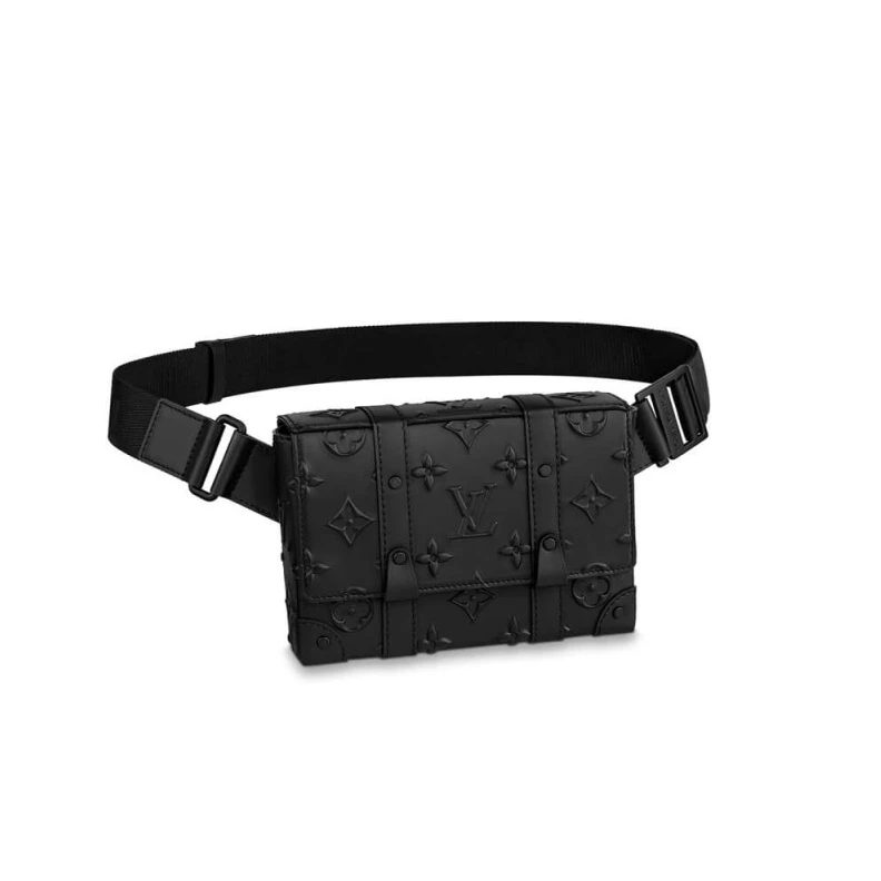 Inside fl Louis Vuitton Monogram Seal Trunk Slingbag Black