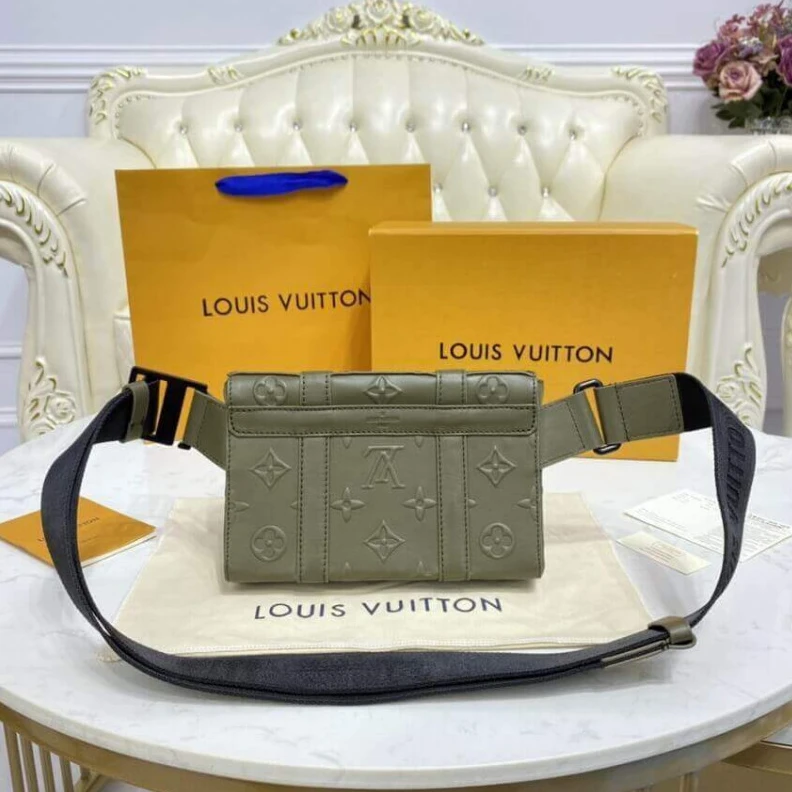Lv belts replica Toneonton Louis Vuitton Monogram Seal Trunk Slingbag Green