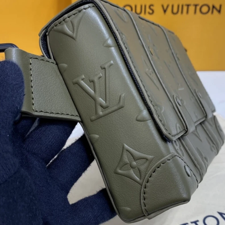 Lv belts replica Toneonton Louis Vuitton Monogram Seal Trunk Slingbag Green