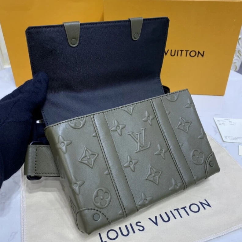 Lv belts replica Toneonton Louis Vuitton Monogram Seal Trunk Slingbag Green