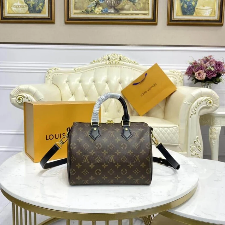 Louis vuitton locations Strap dro Louis Vuitton Monogram Speedy Bandouliere 25 Black