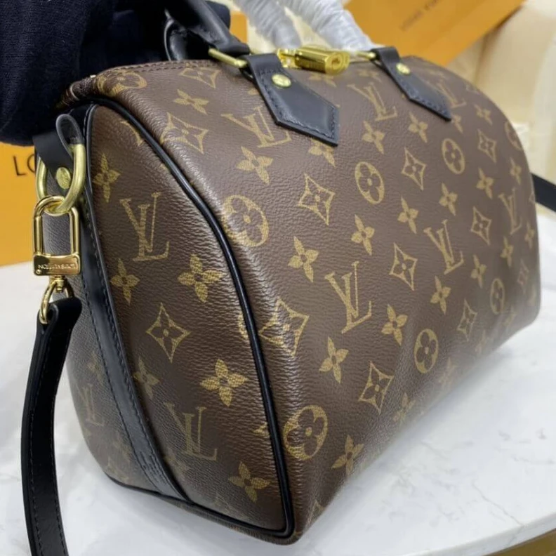 Louis vuitton locations Strap dro Louis Vuitton Monogram Speedy Bandouliere 25 Black