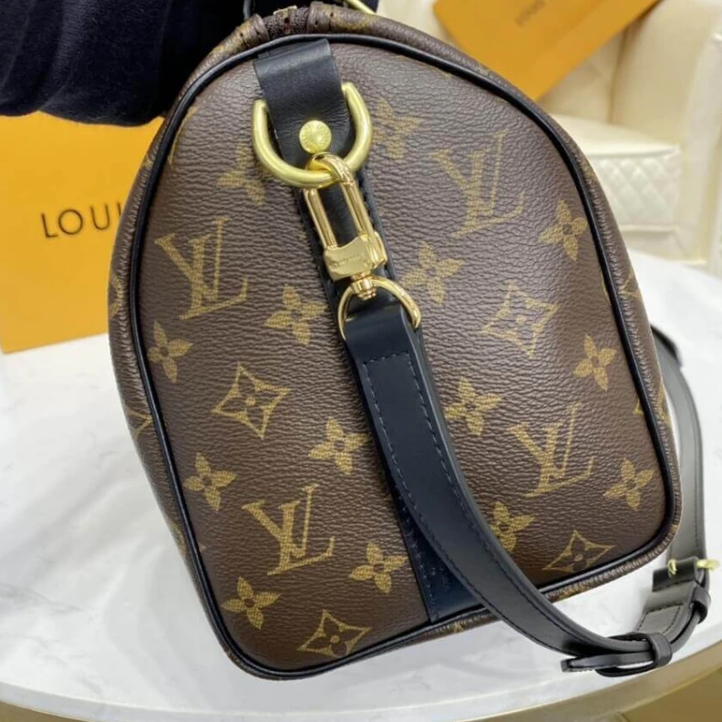 Louis vuitton locations Strap dro Louis Vuitton Monogram Speedy Bandouliere 25 Black