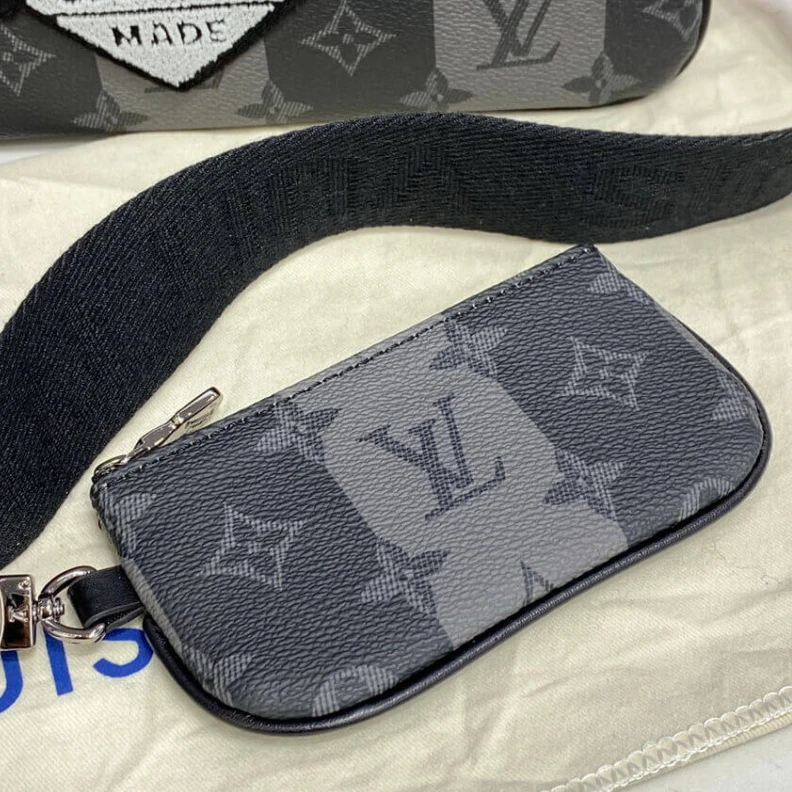 Replica bags Textile l Louis Vuitton Monogram Stripes Black Trio Messenger