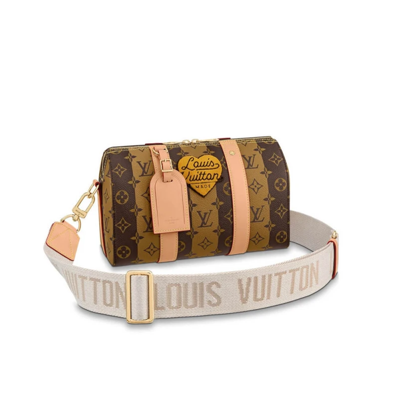 Cowhidele Louis Vuitton Monogram Stripes Brown City Keepall
