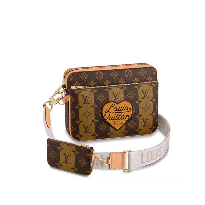 ® Louis Vuitton Monogram Stripes Brown Trio Messenger