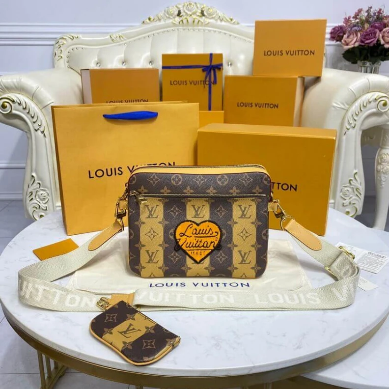 Mythick.ru ® Louis Vuitton Monogram Stripes Brown Trio Messenger