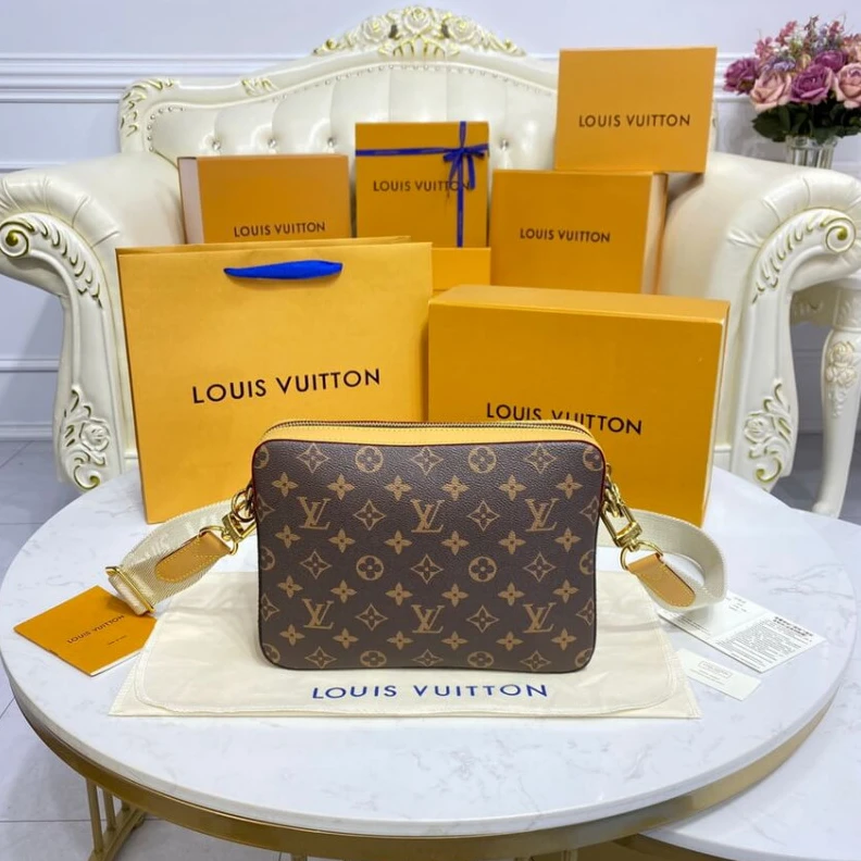 Mythick.ru ® Louis Vuitton Monogram Stripes Brown Trio Messenger