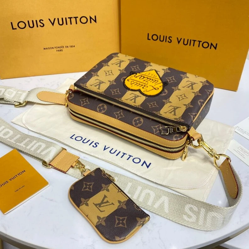 Mythick.ru ® Louis Vuitton Monogram Stripes Brown Trio Messenger