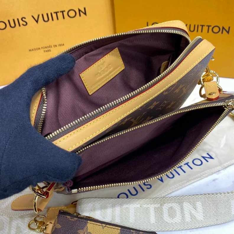 Mythick.ru ® Louis Vuitton Monogram Stripes Brown Trio Messenger