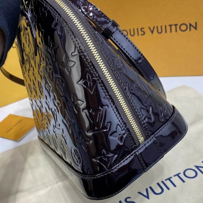 Top lv Out of all Louis Vuitton Monogram Vernis Leather Alma PM Burgundy