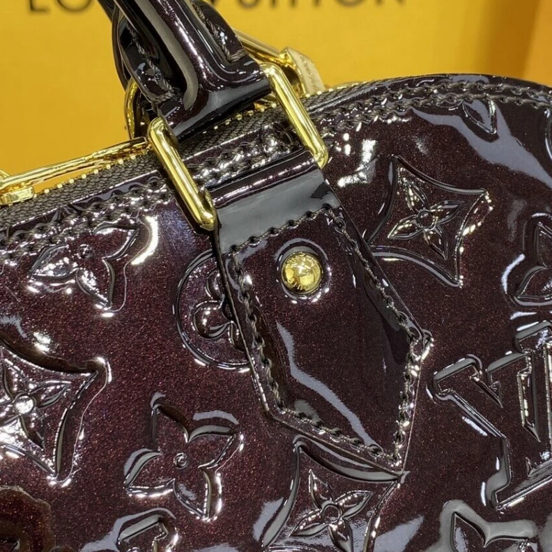 Top lv Out of all Louis Vuitton Monogram Vernis Leather Alma PM Burgundy