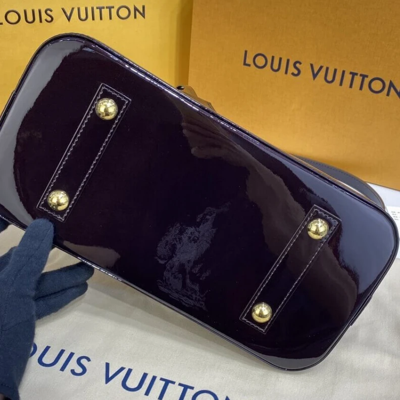 Top lv Out of all Louis Vuitton Monogram Vernis Leather Alma PM Burgundy