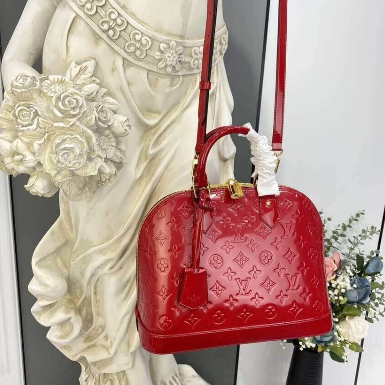 Replica bags Out of all LV Monogram Vernis Leather Alma PM Red