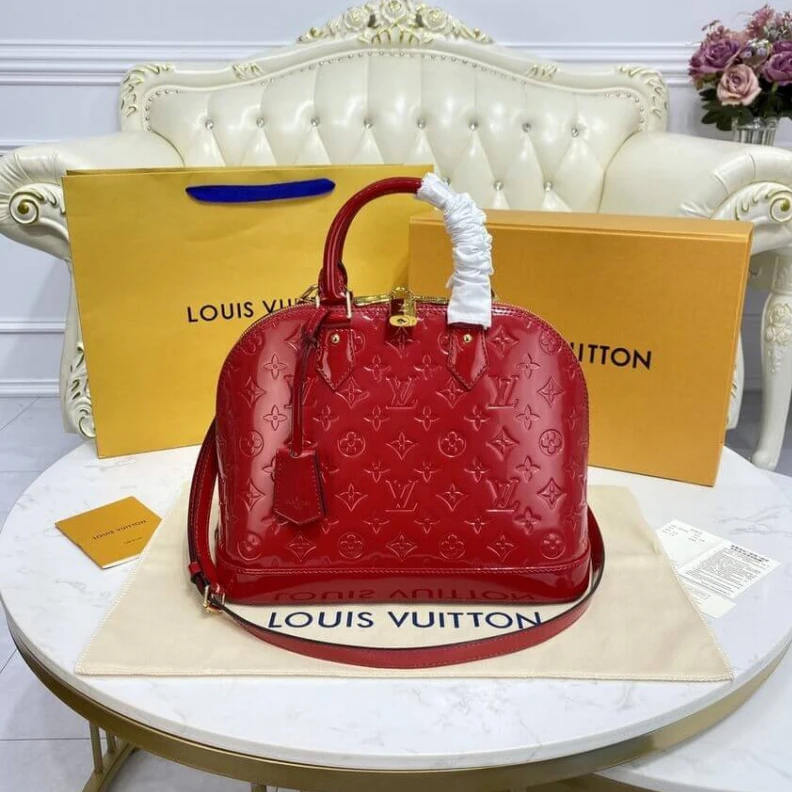 Replica bags Out of all LV Monogram Vernis Leather Alma PM Red