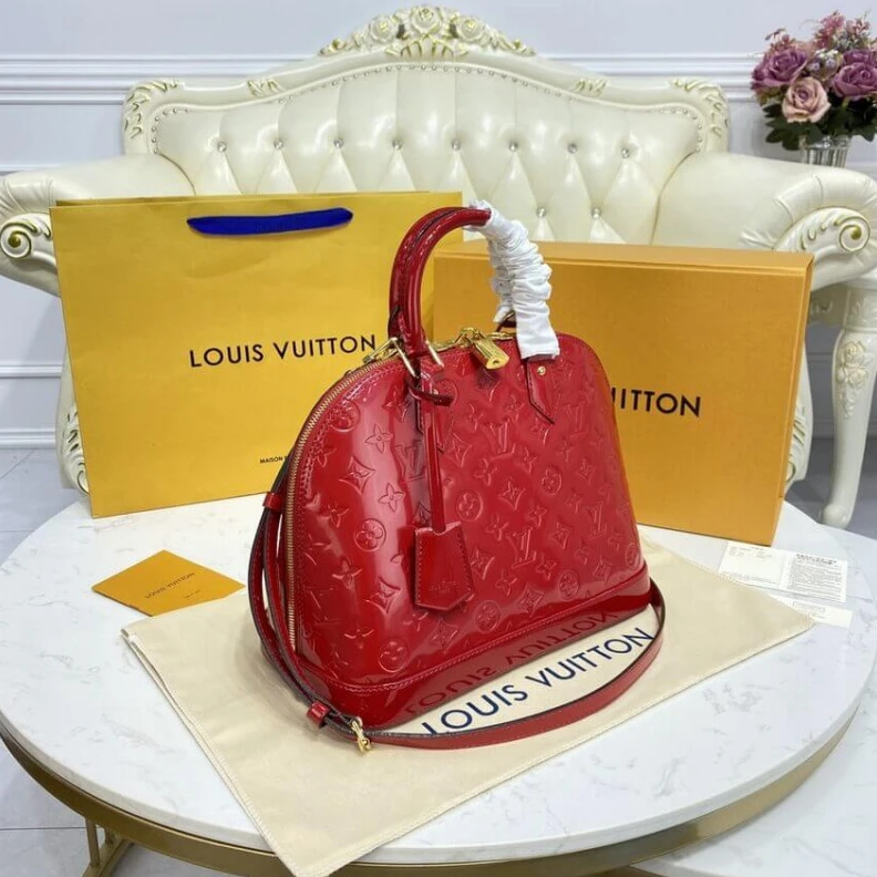 Replica bags Out of all LV Monogram Vernis Leather Alma PM Red