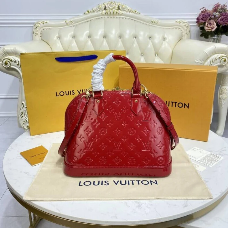 Replica bags Out of all LV Monogram Vernis Leather Alma PM Red