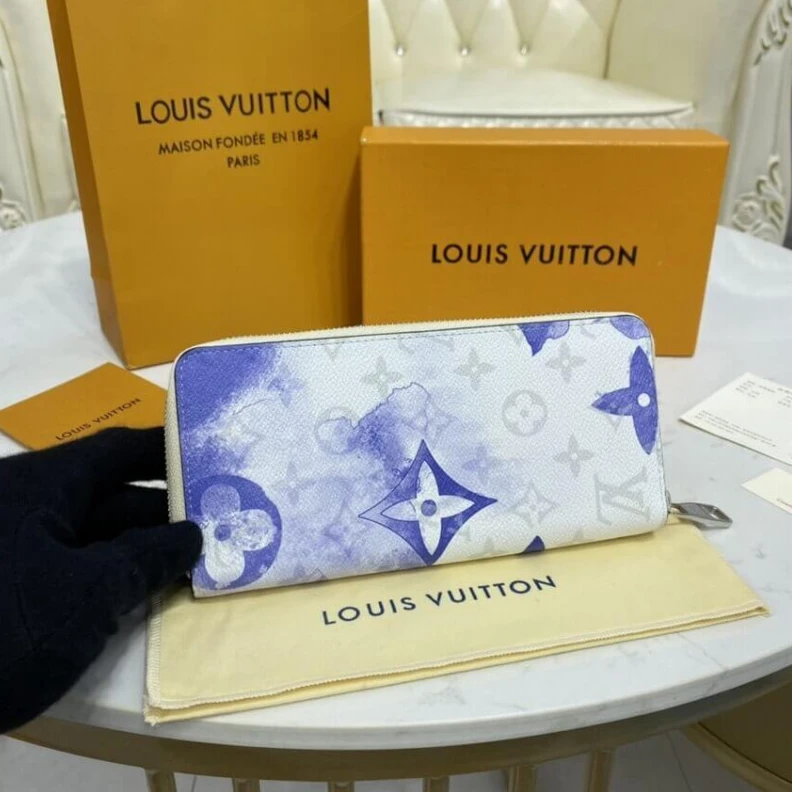 Mythick.ru Zipped co Louis Vuitton Monogram Watercolor Blue Canvas Zippy Wallet Vertical