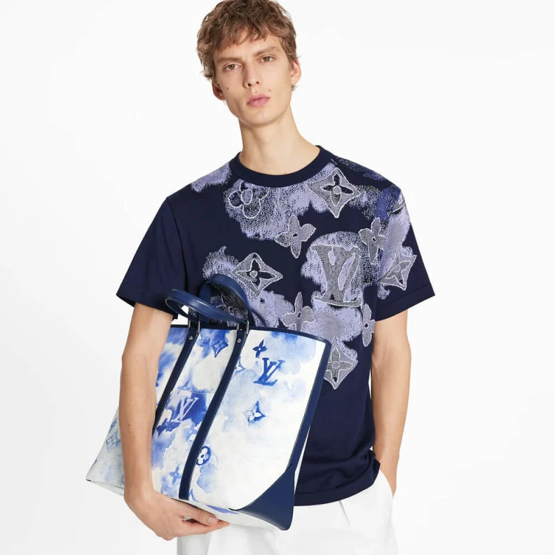 Replica bags lv Flat remo Louis Vuitton Monogram Watercolor Blue New Tote GM