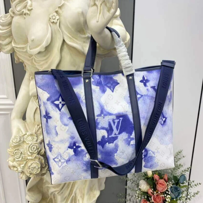 Replica bags lv Flat remo Louis Vuitton Monogram Watercolor Blue New Tote GM
