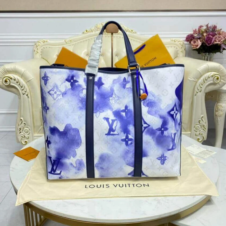 Replica bags lv Flat remo Louis Vuitton Monogram Watercolor Blue New Tote GM