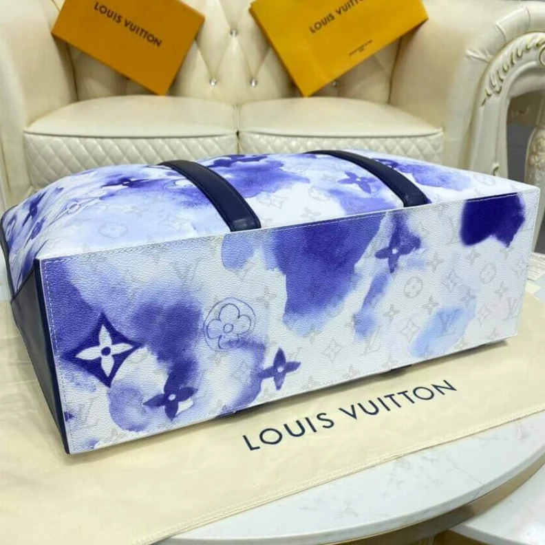 Replica bags lv Flat remo Louis Vuitton Monogram Watercolor Blue New Tote GM