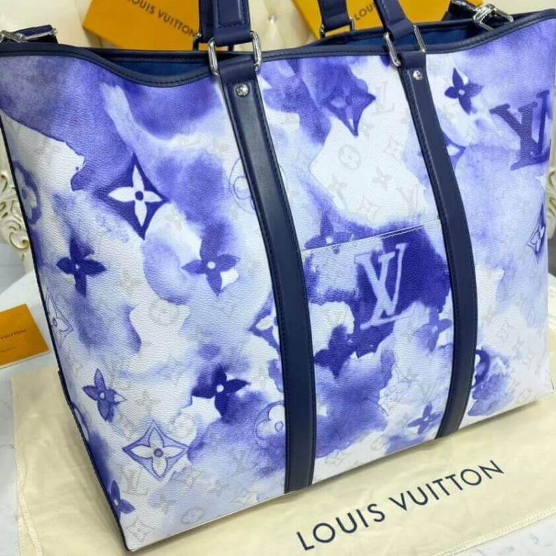 Replica bags lv Flat remo Louis Vuitton Monogram Watercolor Blue New Tote GM