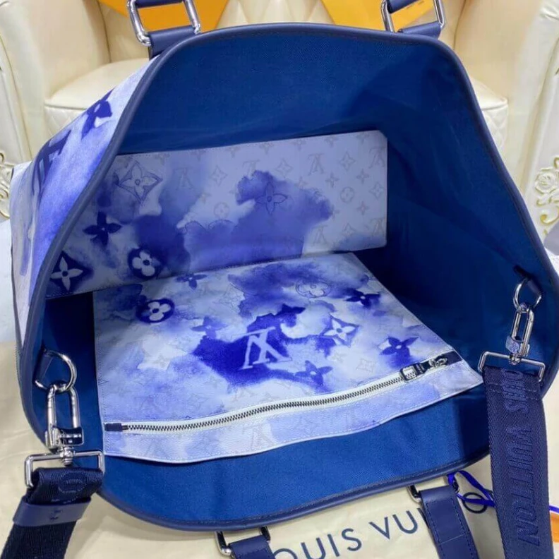 Replica bags lv Flat remo Louis Vuitton Monogram Watercolor Blue New Tote GM
