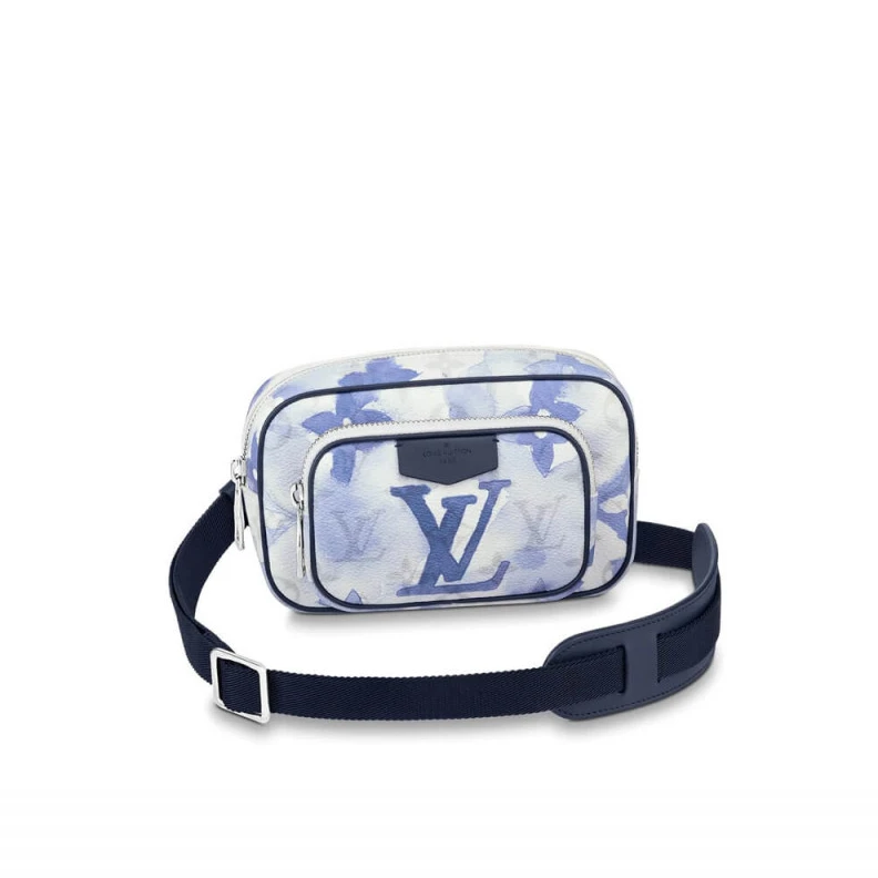 Inside fl Louis Vuitton Monogram Watercolor Blue Outdoor Pouch