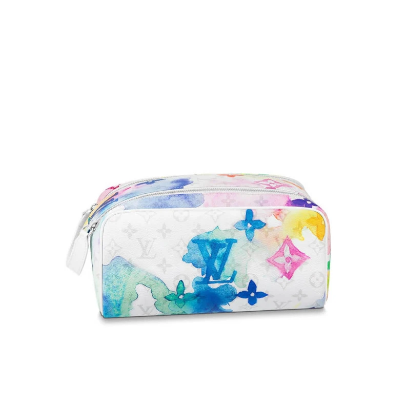 Large cap Louis Vuitton Monogram Watercolor Multico Dopp Kit