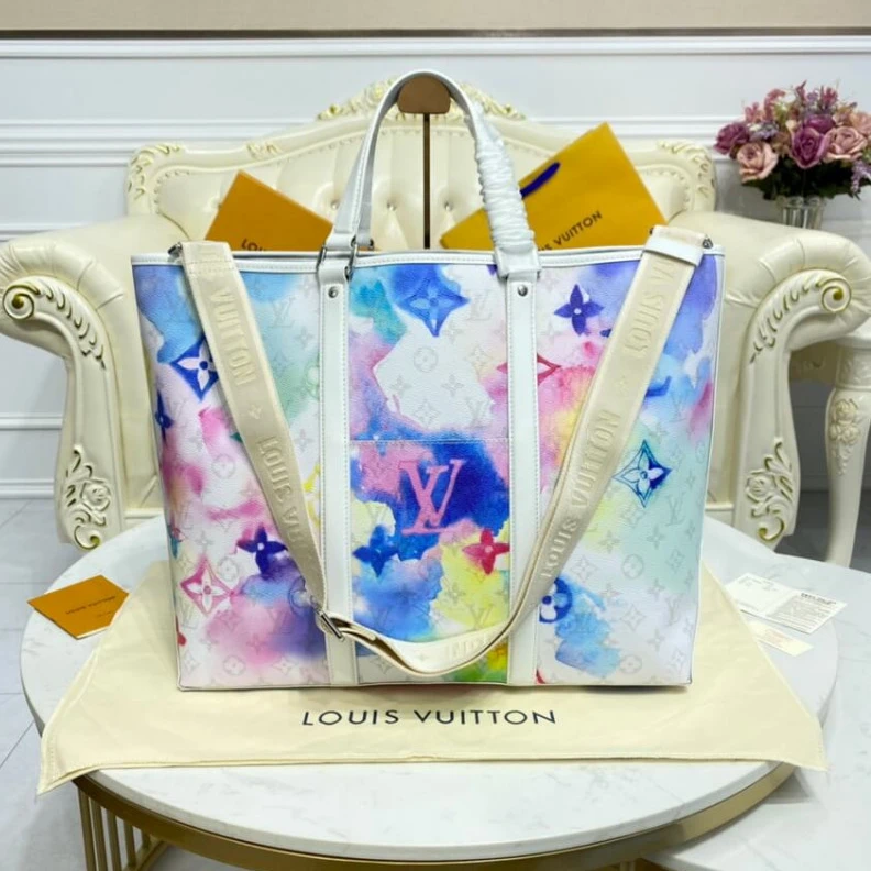 Mythick ru Flat remo Louis Vuitton Monogram Watercolor Multico New Tote GM