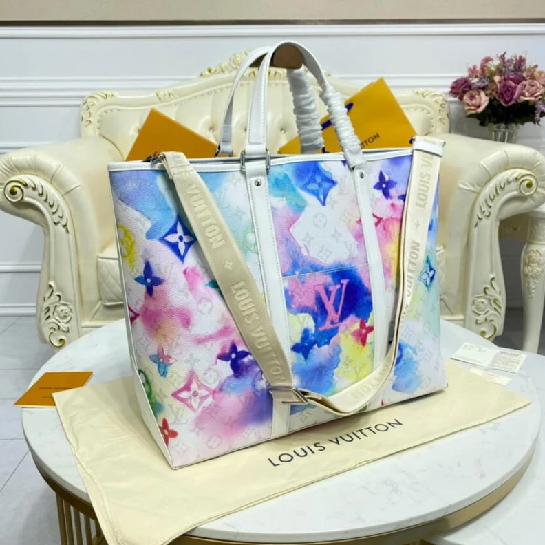 Mythick ru Flat remo Louis Vuitton Monogram Watercolor Multico New Tote GM