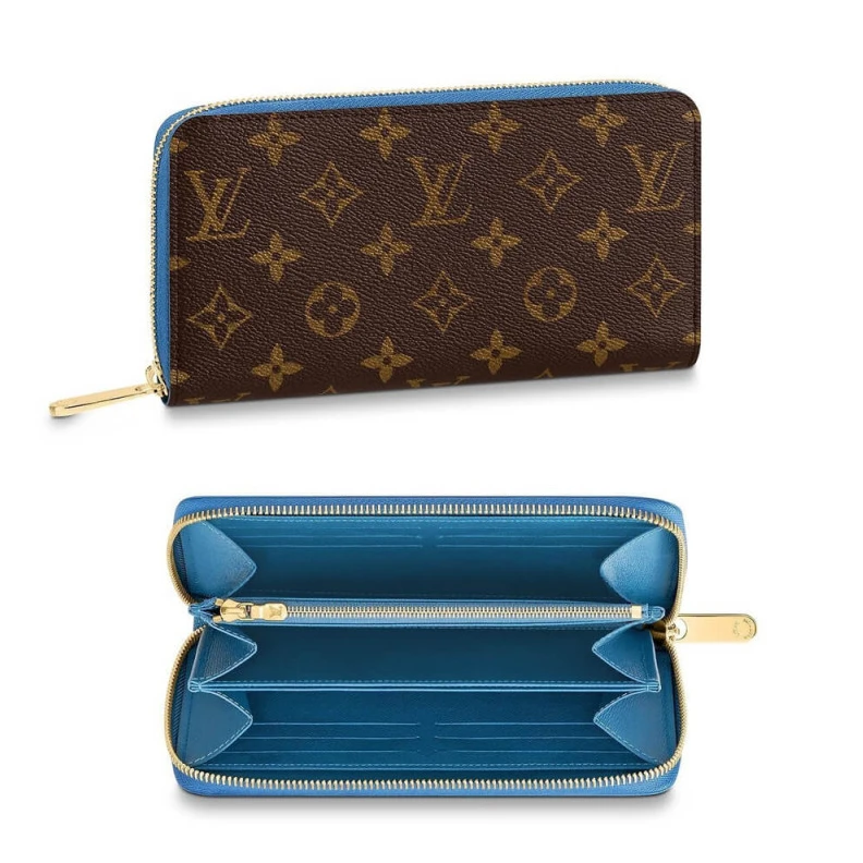 19.5 x 10 Louis Vuitton Monogram Zippy Wallet Blue
