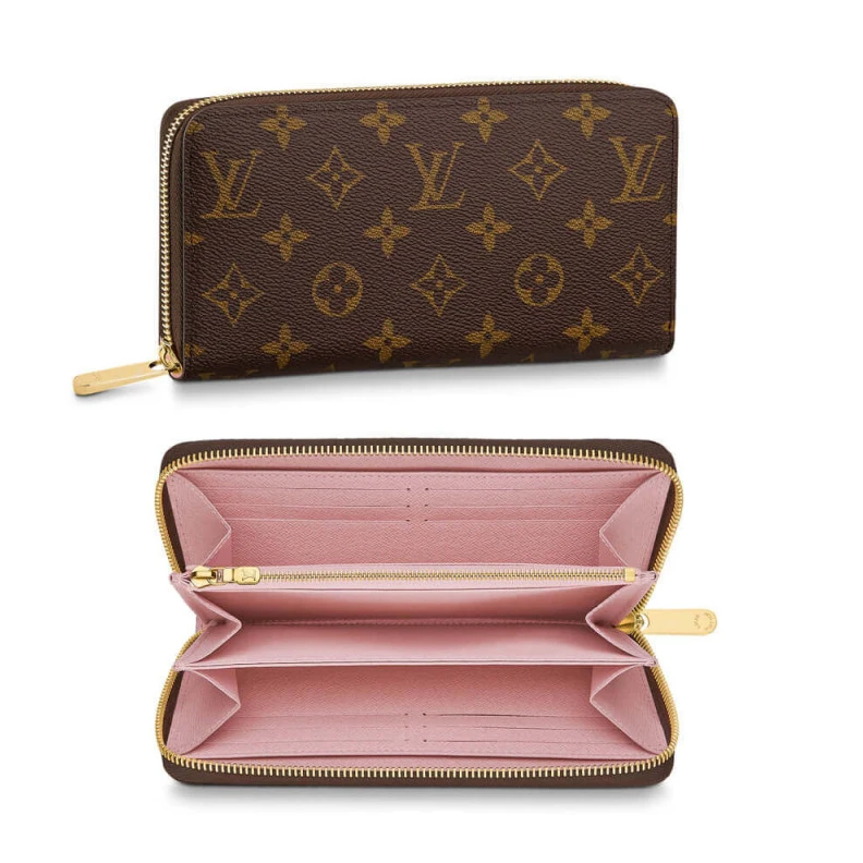 19.5 x 10 Louis Vuitton Monogram Zippy Wallet Pink