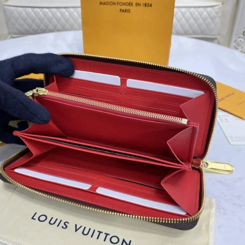 Replica bags lv 12 card s Louis Vuitton Monogram Zippy Wallet Red