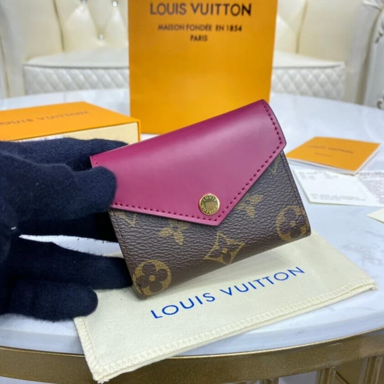Lv belts replica 1 flat ba Louis Vuitton Monogram Zoe Wallet Fuchsia