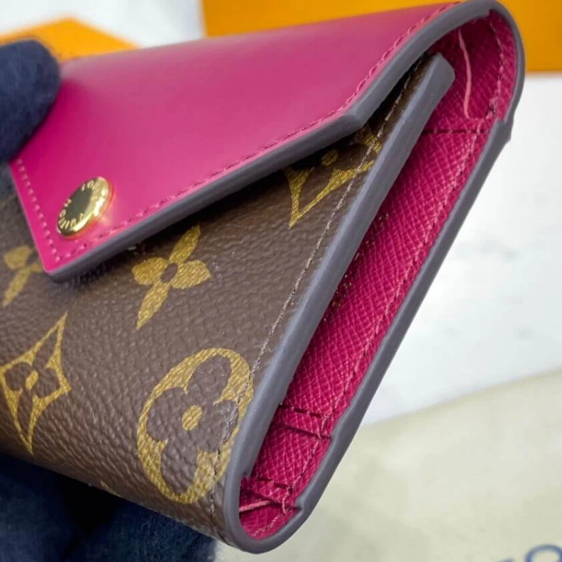 Lv belts replica 1 flat ba Louis Vuitton Monogram Zoe Wallet Fuchsia