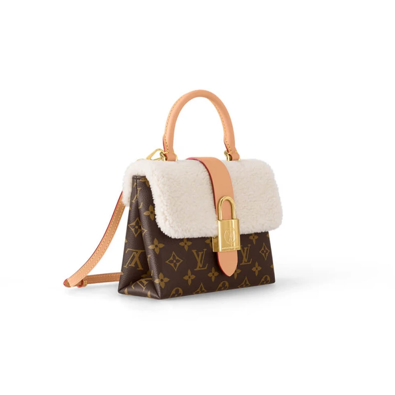 Goldcolor Louis Vuitton Monogram and Shearling Locky BB
