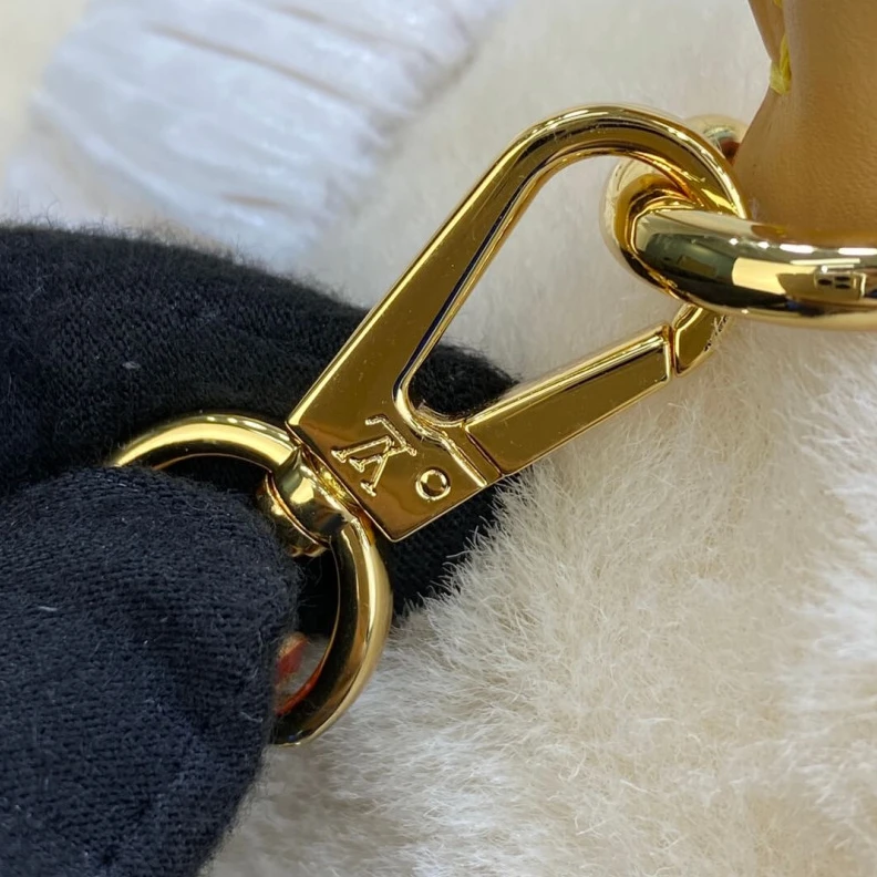Lv belts replica Goldcolor Louis Vuitton Monogram and Shearling Locky BB