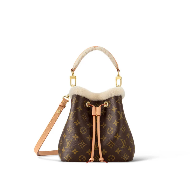 Strap dro Louis Vuitton Monogram and Shearling Neonoe BB M46319