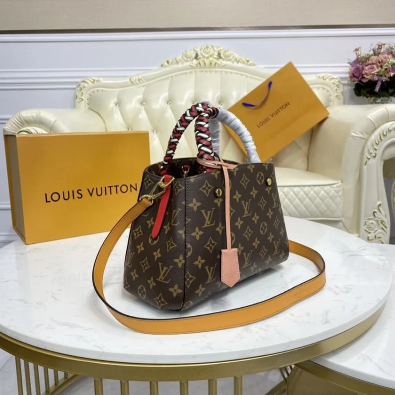 Louis vuitton locations Coquelico Louis Vuitton Montaigne BB Bag With Braided Handle Monogram