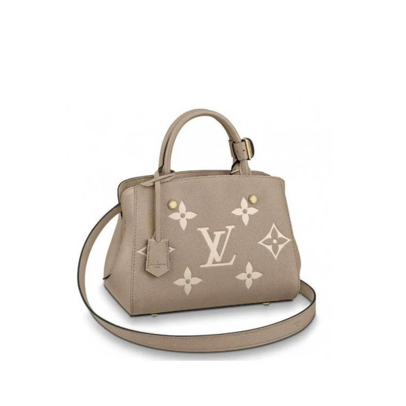 Microfibe Louis Vuitton Montaigne BB Tourterelle Gray Cream